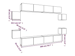 New vidaxl Conjunto móveis de TV 8 pcs madeira processada cimento Cinzento