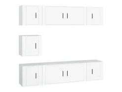 Móvel De Tv*vidaxl Conjunto móveis de TV 7 pcs madeira processada Branco