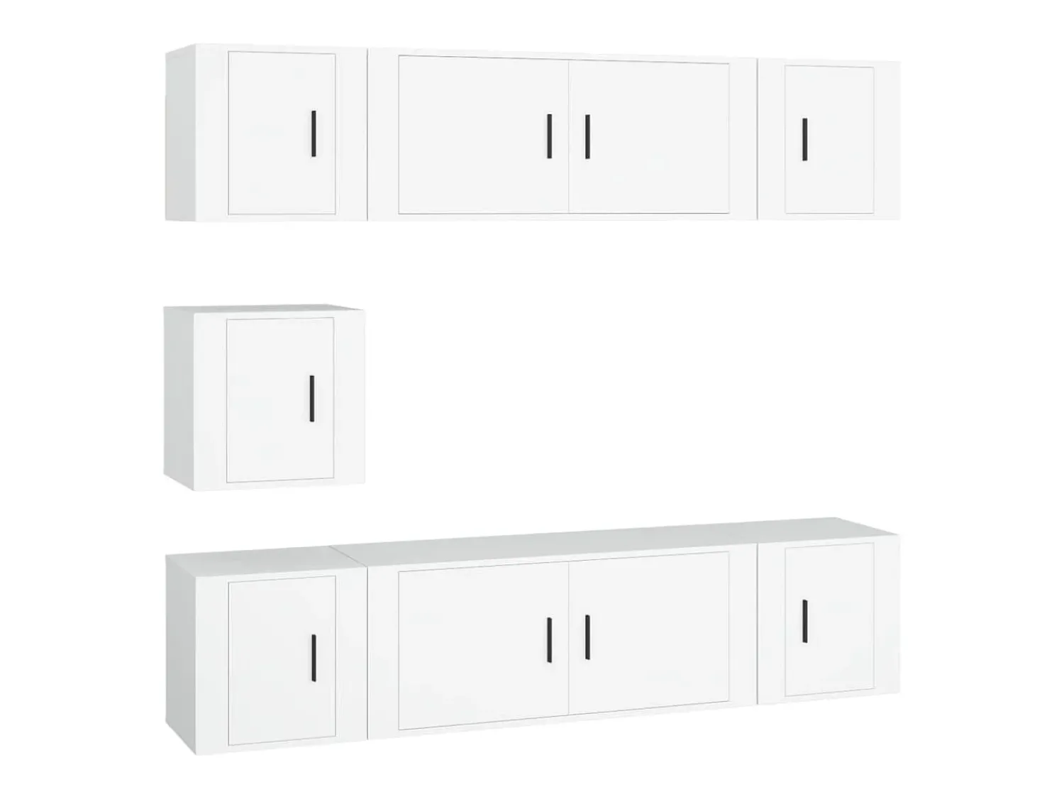 Móvel De Tv*vidaxl Conjunto móveis de TV 7 pcs madeira processada Branco