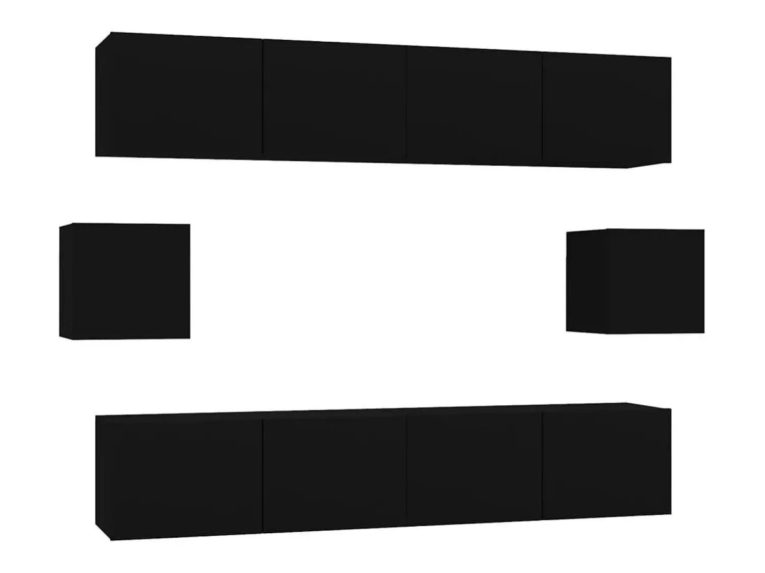 Conjunto móveis de TV 6 pcs madeira processada PT607619^ Móvel De Tv
