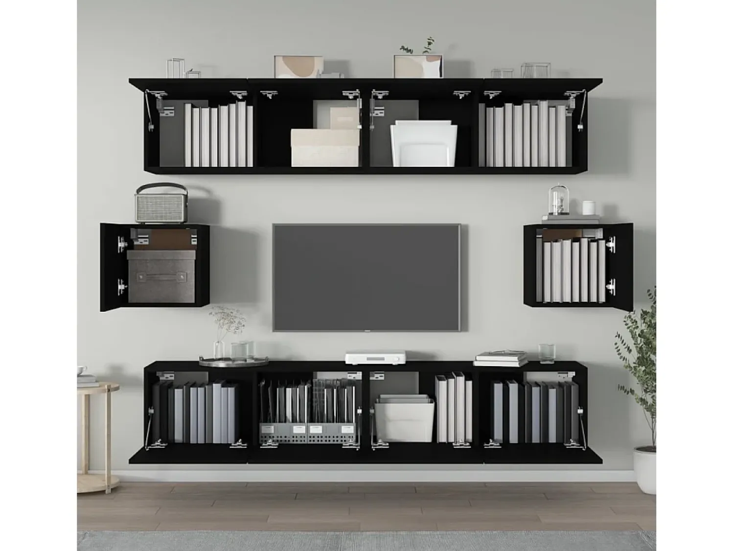 Conjunto móveis de TV 6 pcs madeira processada PT607619^ Móvel De Tv