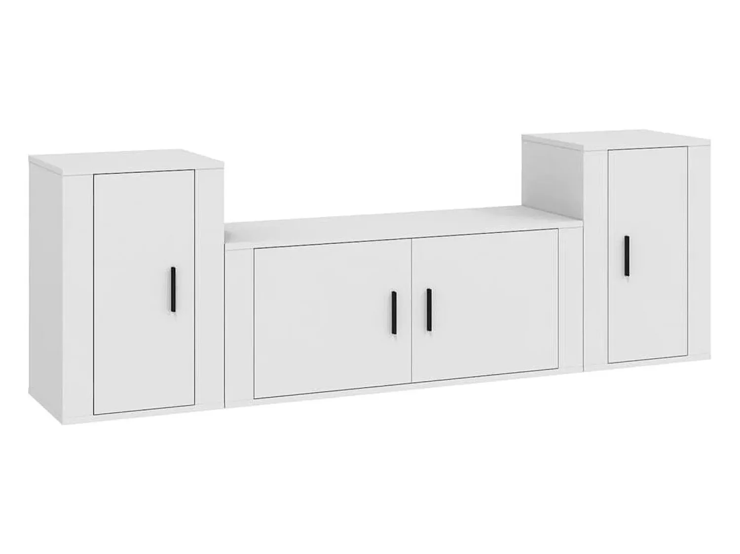 Móvel De Tv* Conjunto móveis de TV 3 pcs madeira processada PT936628 Branco