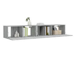 Conjunto móveis de TV 2 pcs madeira processada sonoma cinza PT642012^ Móvel De Tv