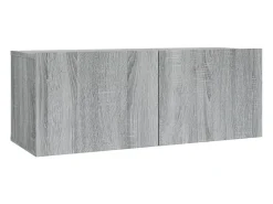 Conjunto móveis de TV 2 pcs madeira processada sonoma cinza PT642012^ Móvel De Tv