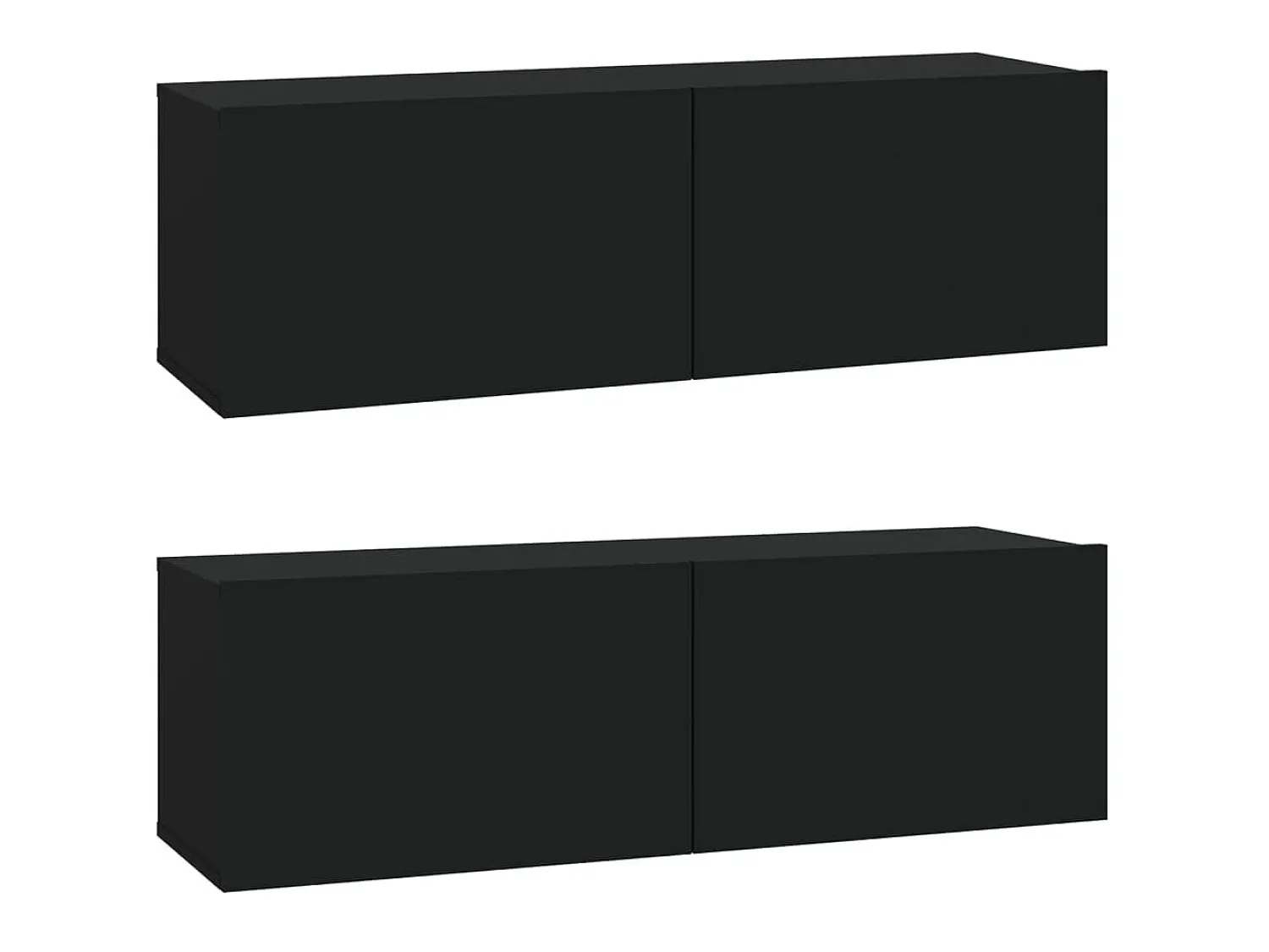 Móvel De Tv| Conjunto móveis de TV 4 pcs madeira processada PT789353 Preto
