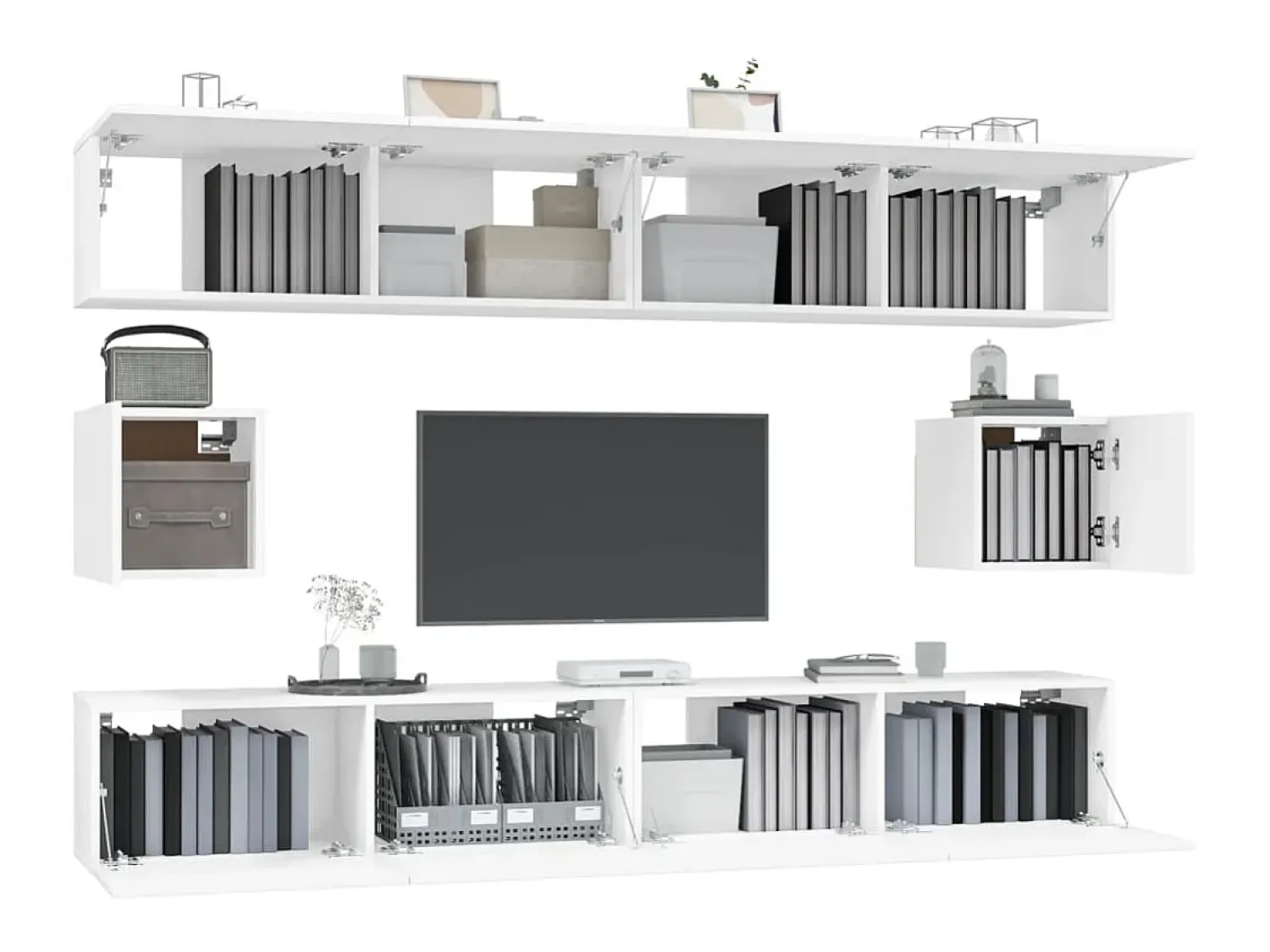Conjunto móveis de TV 6 pcs madeira processada PT571546^ Móvel De Tv
