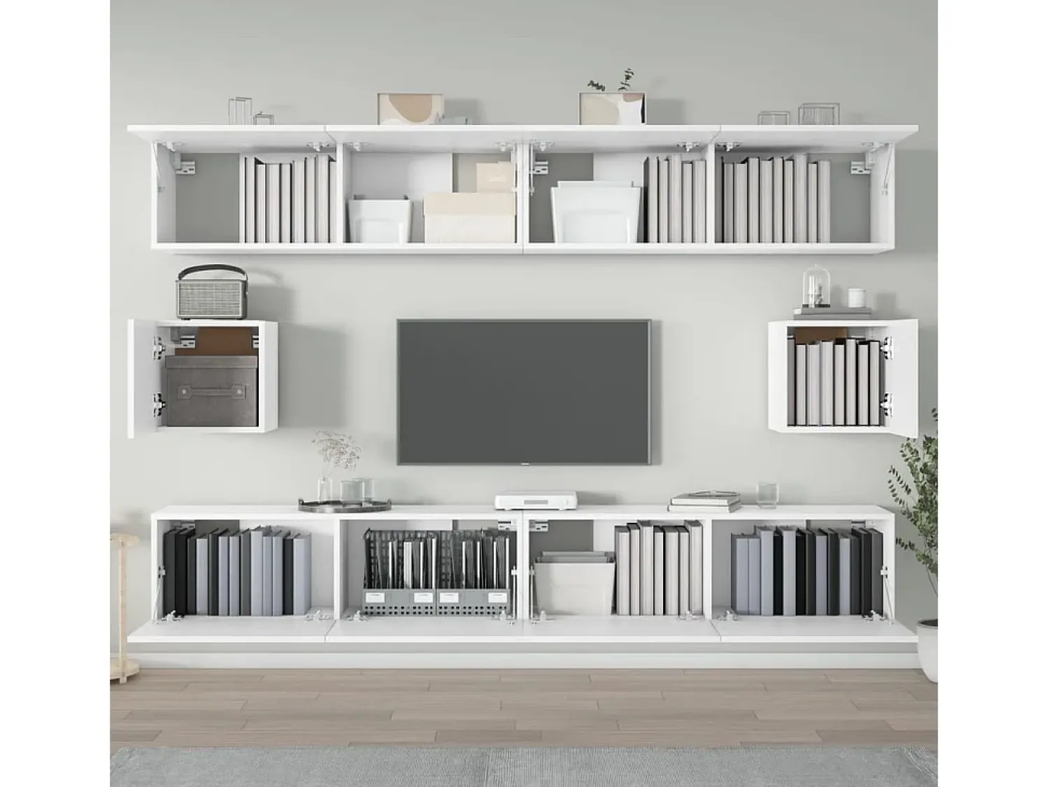 Conjunto móveis de TV 6 pcs madeira processada PT571546^ Móvel De Tv