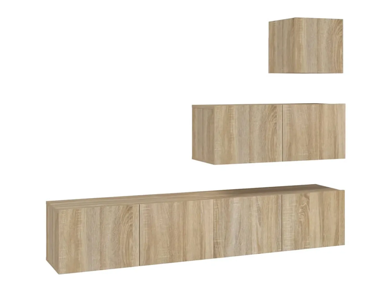 Móvel De Tv| Conjunto móveis de TV 4 pcs madeira processada carvalho sonoma PT849477 Castanho