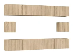 Conjunto móveis de TV 6 pcs madeira processada carvalho sonoma PT993203^ Móvel De Tv