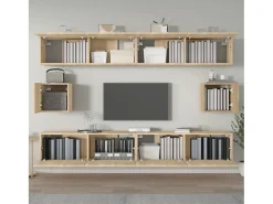 Conjunto móveis de TV 6 pcs madeira processada carvalho sonoma PT993203^ Móvel De Tv