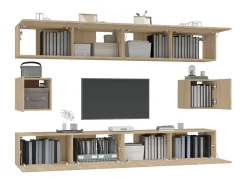 Conjunto móveis de TV 6 pcs madeira processada carvalho sonoma PT993203^ Móvel De Tv