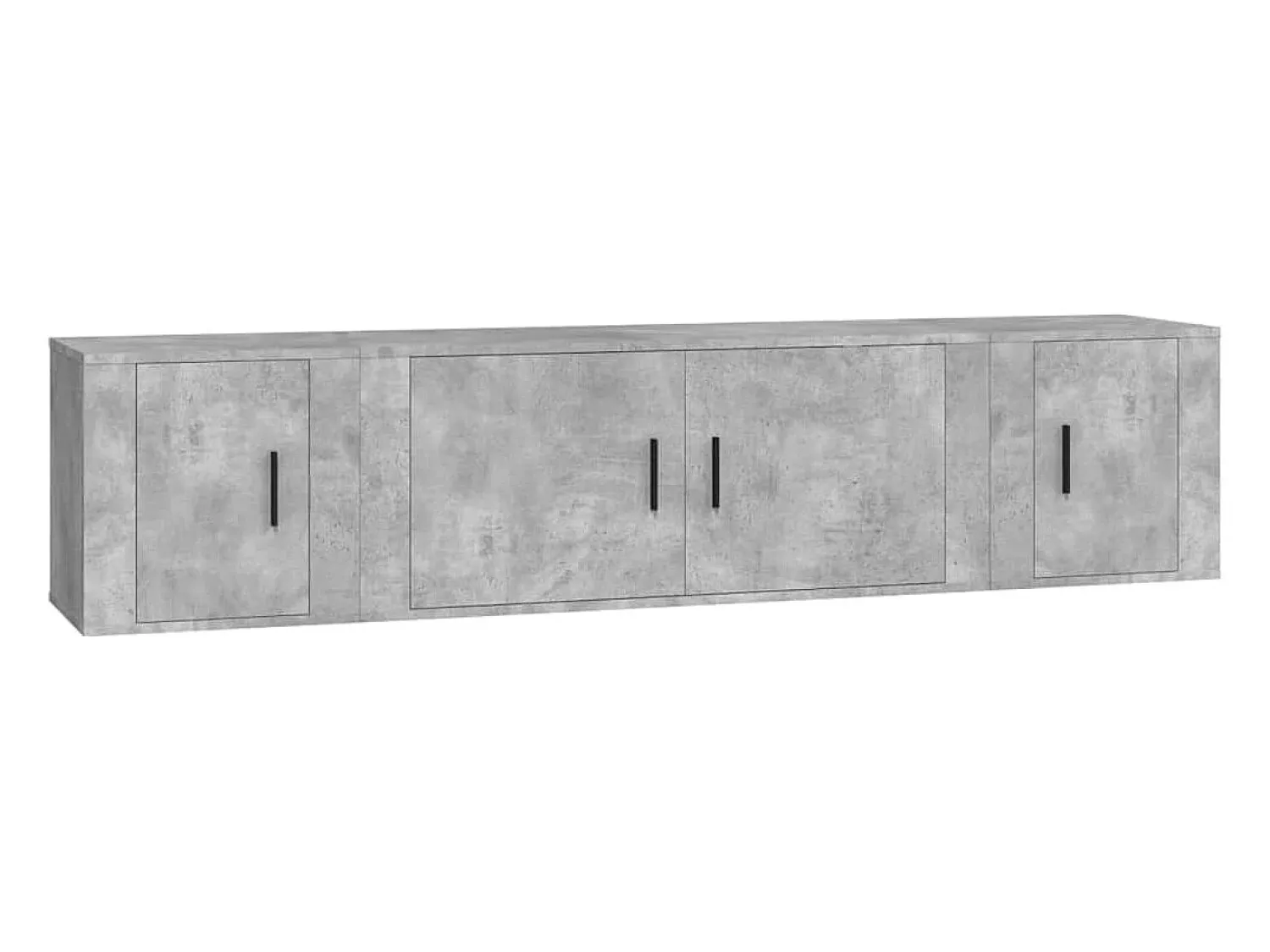Hot Conjunto móveis de TV 3 pcs madeira processada cimento PT983841 Cinzento