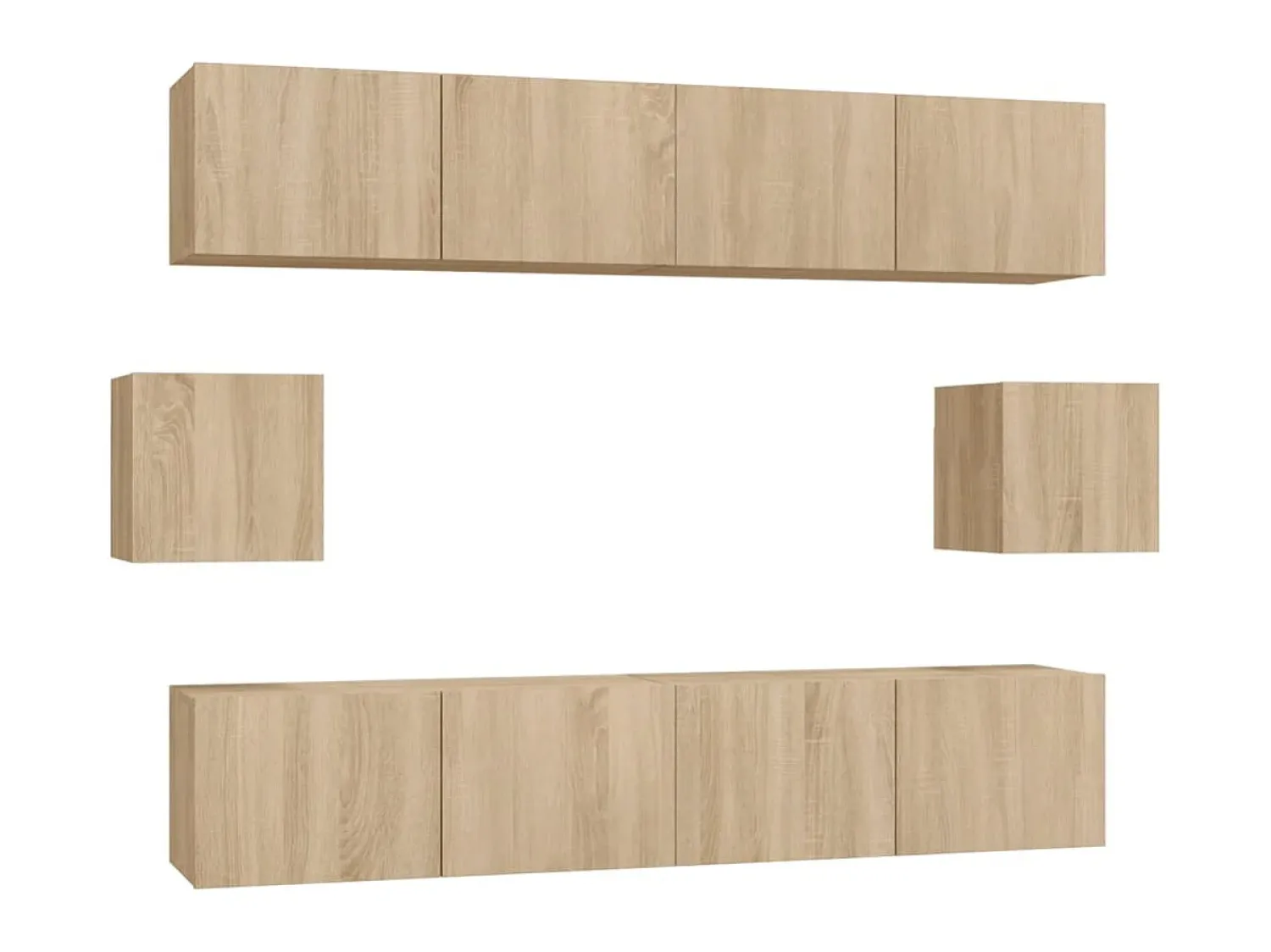 Conjunto móveis de TV 6 pcs madeira processada carvalho sonoma PT586264^ Móvel De Tv