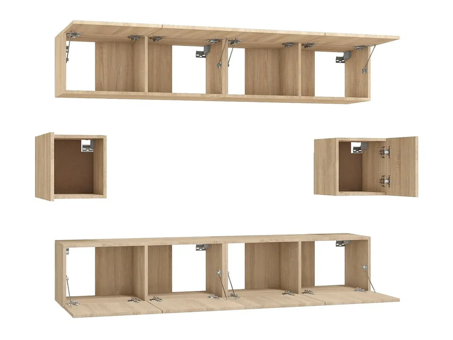Conjunto móveis de TV 6 pcs madeira processada carvalho sonoma PT586264^ Móvel De Tv