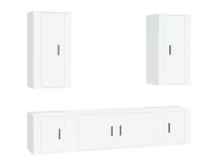 Móvel De Tv| Conjunto móveis de TV 5 pcs madeira processada PT626443 Branco