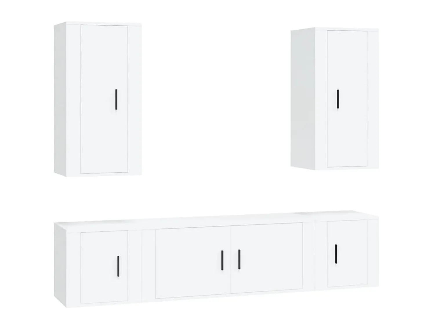 Móvel De Tv| Conjunto móveis de TV 5 pcs madeira processada PT626443 Branco