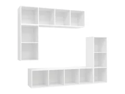 Móvel De Tv* Conjunto móveis de TV 4 pcs madeira processada PT795455 Branco