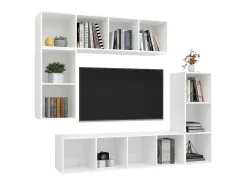 Móvel De Tv* Conjunto móveis de TV 4 pcs madeira processada PT795455 Branco