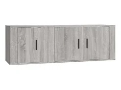 Móvel De Tv| Conjunto móveis de TV 2 pcs madeira processada sonoma cinza PT848315 Cinzento