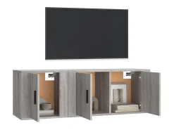 Móvel De Tv| Conjunto móveis de TV 2 pcs madeira processada sonoma cinza PT848315 Cinzento