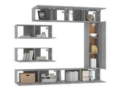 Conjunto móveis de TV 7 pcs madeira processada sonoma cinza PT645099^ Móvel De Tv