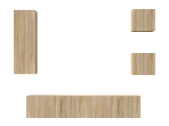 Online Conjunto móveis de TV 5 pcs madeira processada carvalho sonoma PT701438 Castanho