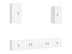 Móvel De Tv| Conjunto móveis de TV 6 pcs madeira processada PT259032 Branco