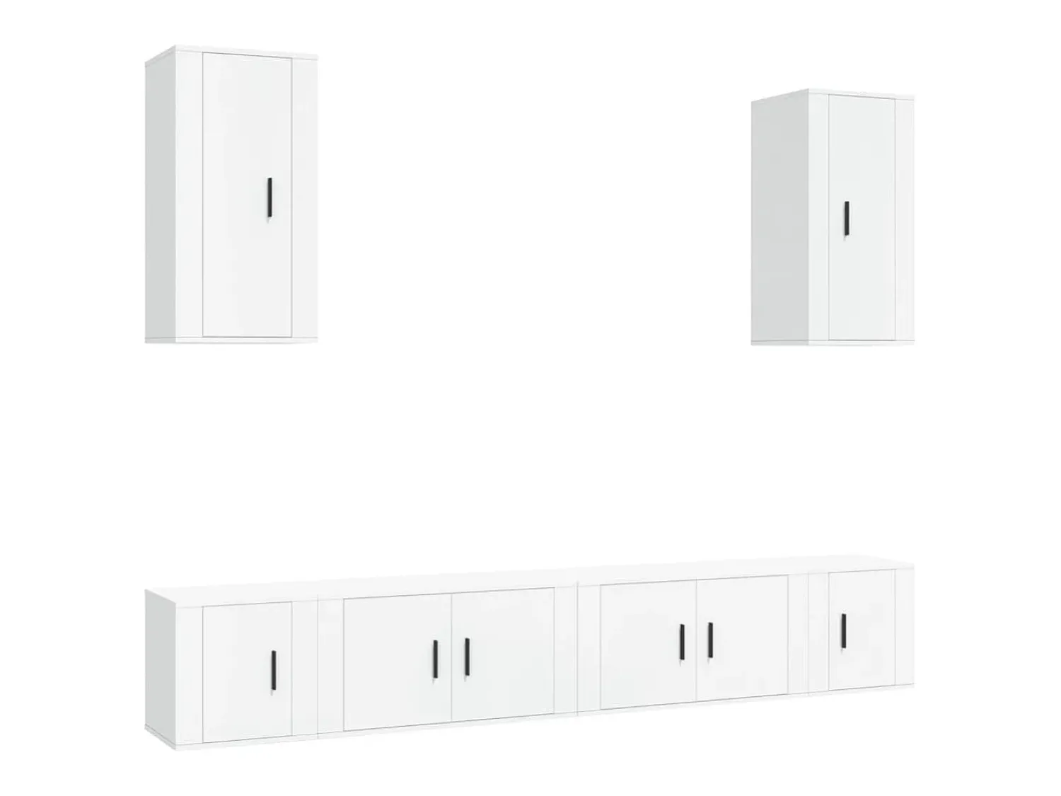 Móvel De Tv| Conjunto móveis de TV 6 pcs madeira processada PT259032 Branco