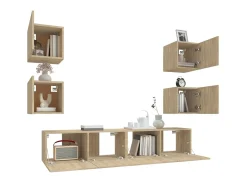Conjunto móveis de TV 6 pcs madeira processada carvalho sonoma PT988704^ Móvel De Tv