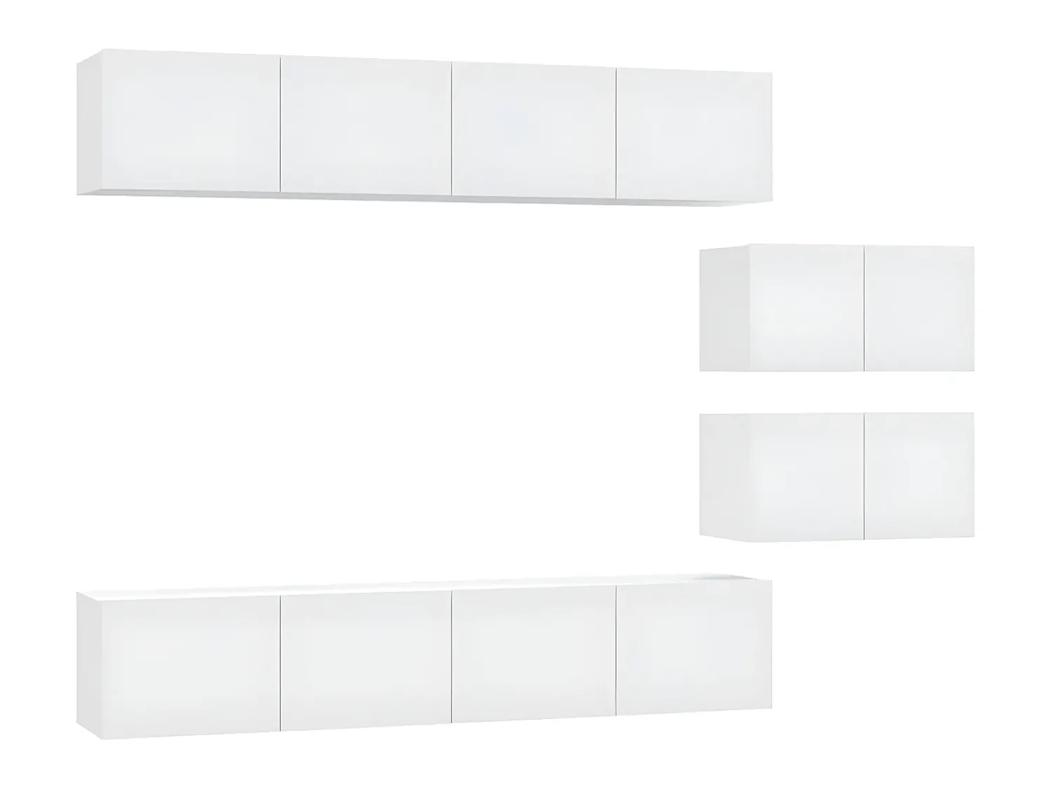 Conjunto móveis de TV 6 pcs madeira processada PT686215 Branco