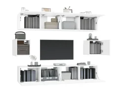 Sale Conjunto móveis de TV 6 pcs madeira processada PT937863 Branco