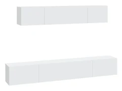 Móvel De Tv* Conjunto móveis de TV 4 pcs madeira processada PT161158 Branco