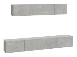 Móvel De Tv* Conjunto móveis de TV 4 pcs madeira processada cimento PT360497 Cinzento