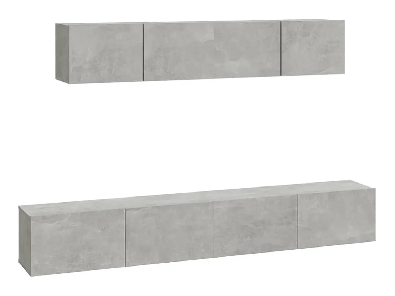 Móvel De Tv* Conjunto móveis de TV 4 pcs madeira processada cimento PT360497 Cinzento