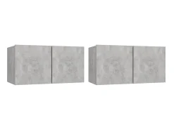 Móvel De Tv* Conjunto móveis de TV 4 pcs madeira processada cimento PT360497 Cinzento