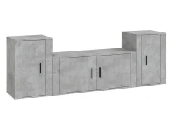 Discount Conjunto móveis de TV 3 pcs madeira processada cimento PT759942 Cinzento
