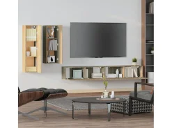 Conjunto móveis de TV 4 pcs madeira processada carvalho sonoma PT310129^ Móvel De Tv