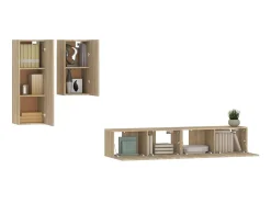 Conjunto móveis de TV 4 pcs madeira processada carvalho sonoma PT310129^ Móvel De Tv