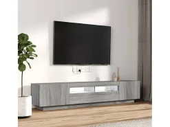 Outlet Conjunto móveis de TV 2 pcs c/ LEDs madeira -claro PT157196 Cinzento