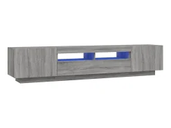 Outlet Conjunto móveis de TV 2 pcs c/ LEDs madeira -claro PT157196 Cinzento