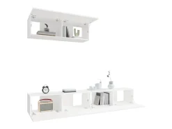 Móvel De Tv| Conjunto móveis de TV 3 pcs madeira processada PT686711 Branco