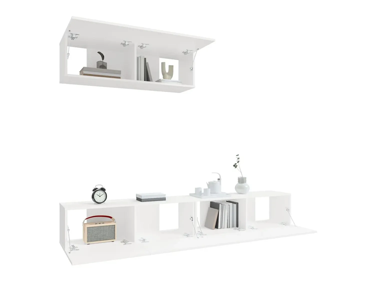 Móvel De Tv| Conjunto móveis de TV 3 pcs madeira processada PT686711 Branco