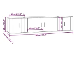 vidaxl Conjunto móveis de TV 3 pcs madeira processada^ Móvel De Tv