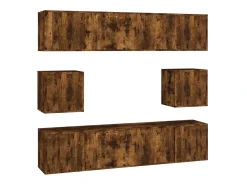 Online Conjunto móveis de TV 8 pcs madeira processada carvalho fumado PT280295 Castanho