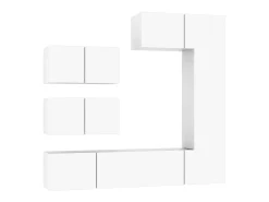 Móvel De Tv* Conjunto móveis de TV 6 pcs madeira processada PT557665 Branco