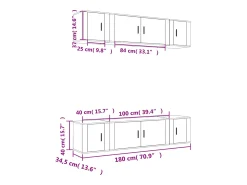 Móvel De Tv|vidaxl Conjunto móveis de TV 6 pcs madeira processada cimento Cinzento
