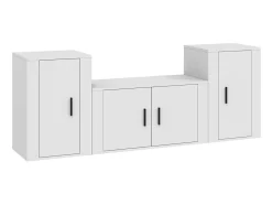 Móvel De Tv| Conjunto móveis de TV 3 pcs madeira processada PT409319 Branco