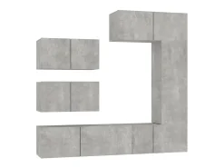 Conjunto móveis de TV 6 pcs madeira processada cimento PT350772^ Móvel De Tv
