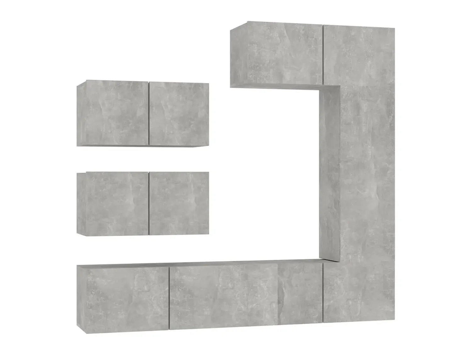 Conjunto móveis de TV 6 pcs madeira processada cimento PT350772^ Móvel De Tv