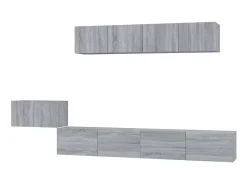 Móvel De Tv* Conjunto móveis de TV 5 pcs madeira processada sonoma cinza PT381831 Cinzento